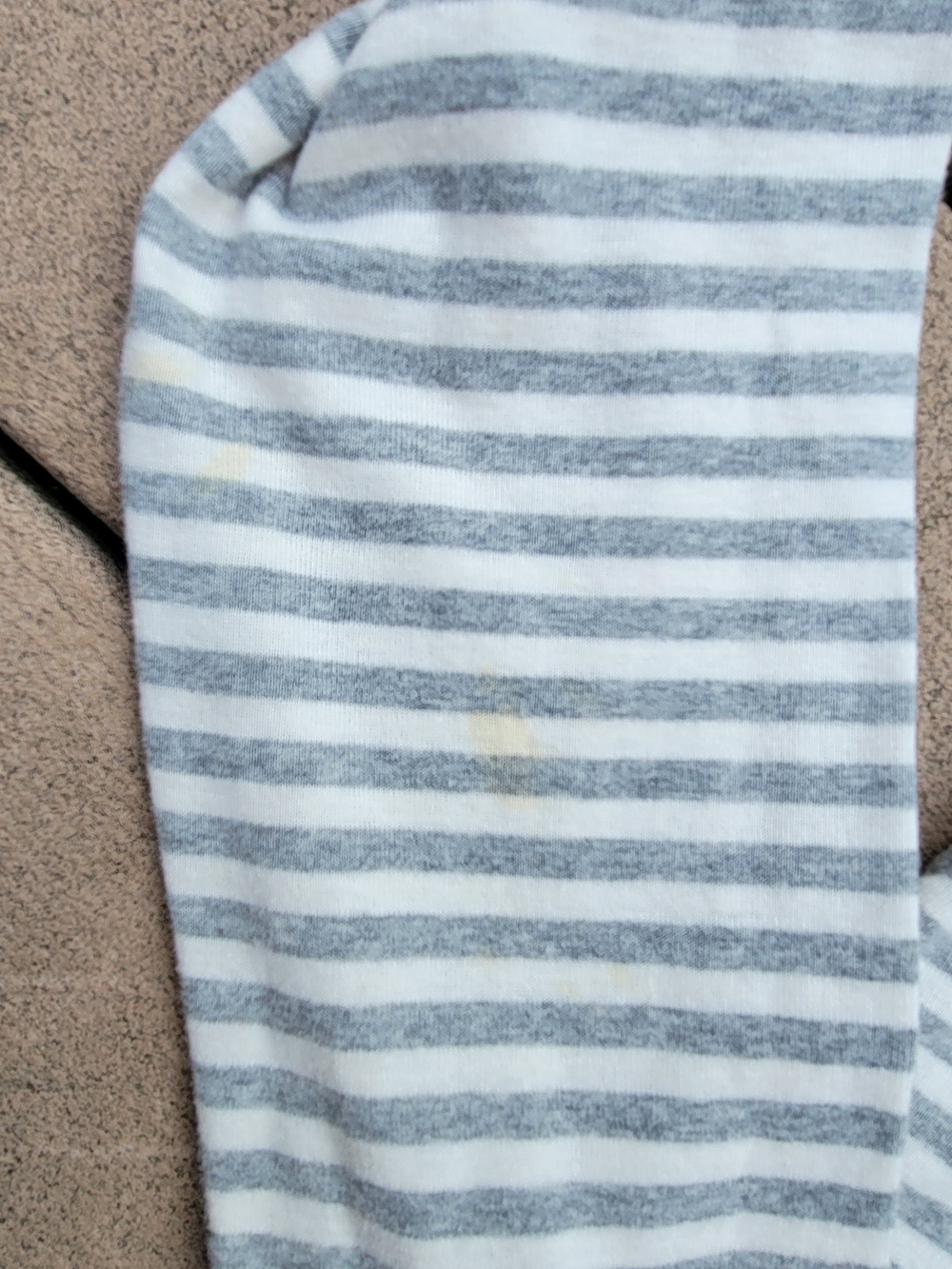 L.L.Bean Gray & White Striped Long Sleeve Tee Shirt Top M 100% Cotton - Picture 2 of 5